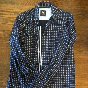 Allen Solly Full Sleeves Shirt Men Medium Size - Blue with White Dots